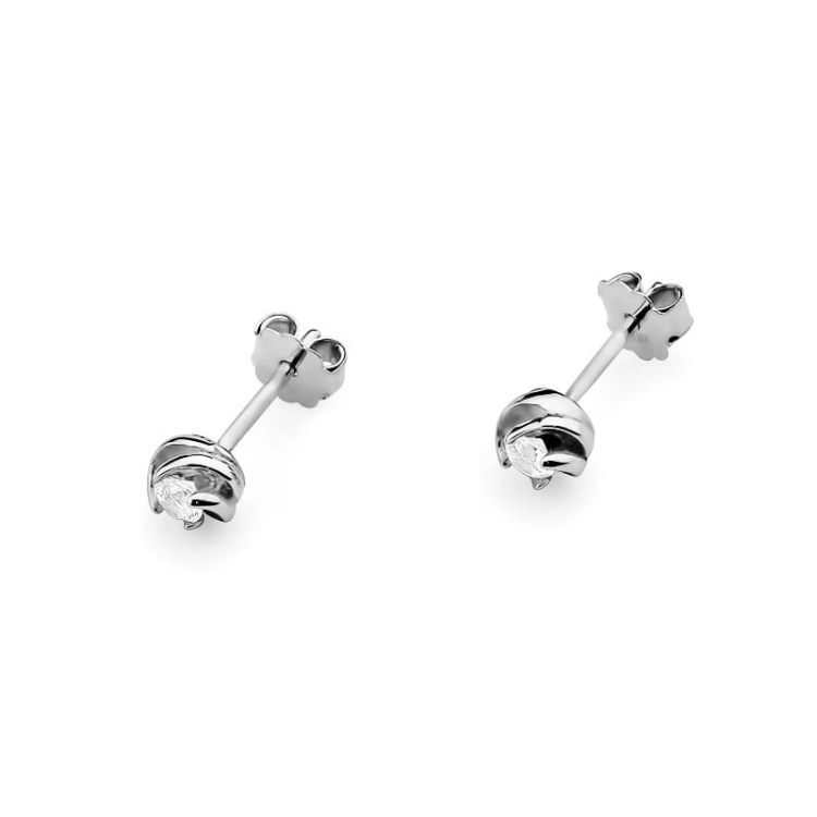 Kolczyki z białego złota 585 z diamentami 0,20ct The Diamonds