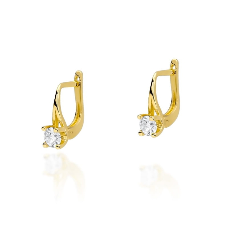 Kolczyki z żółtego złota 585 z diamentami 0,40ct The Diamonds