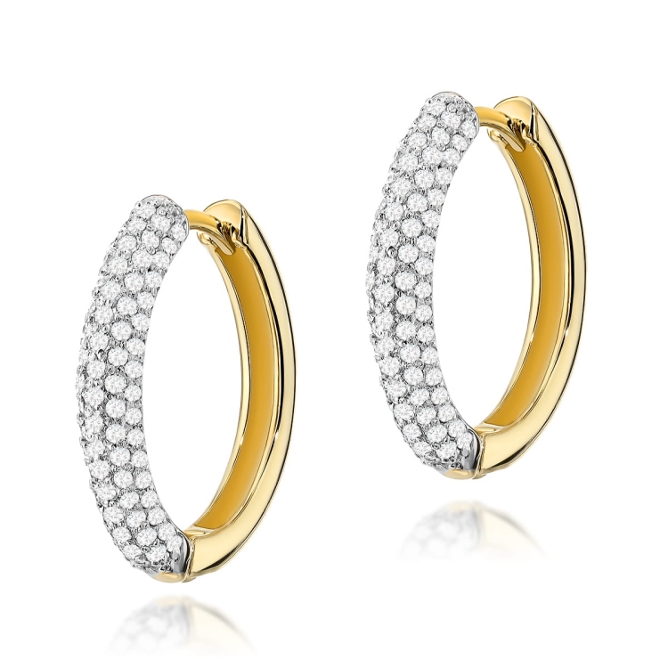 Kolczyki z żółtego złota 585 z diamentami 0,83ct The Diamonds
