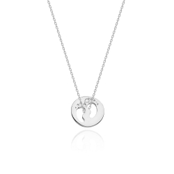 Naszyjnik z białego złota z diamentem 0,005ct stópki The Diamonds