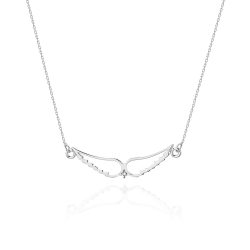 Naszyjnik z białego złota z diamentem 0,005ct skrzydła The Diamonds