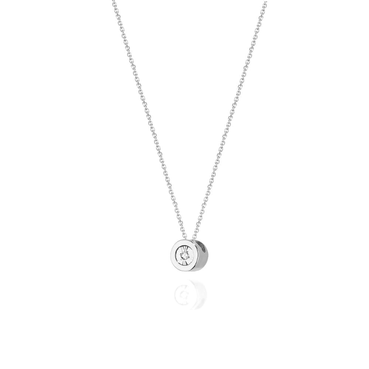 Naszyjnik z białego złota z diamentem 0,0145ct The Diamonds