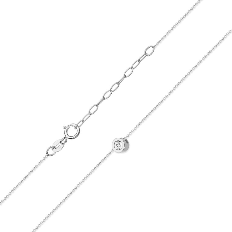 Naszyjnik z białego złota z diamentem 0,0145ct The Diamonds