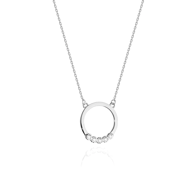 Naszyjnik z białego złota z diamentami 0,045ct The Diamonds