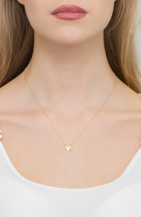Naszyjnik z żółtego złota z diamentem 0,005ct The Diamonds