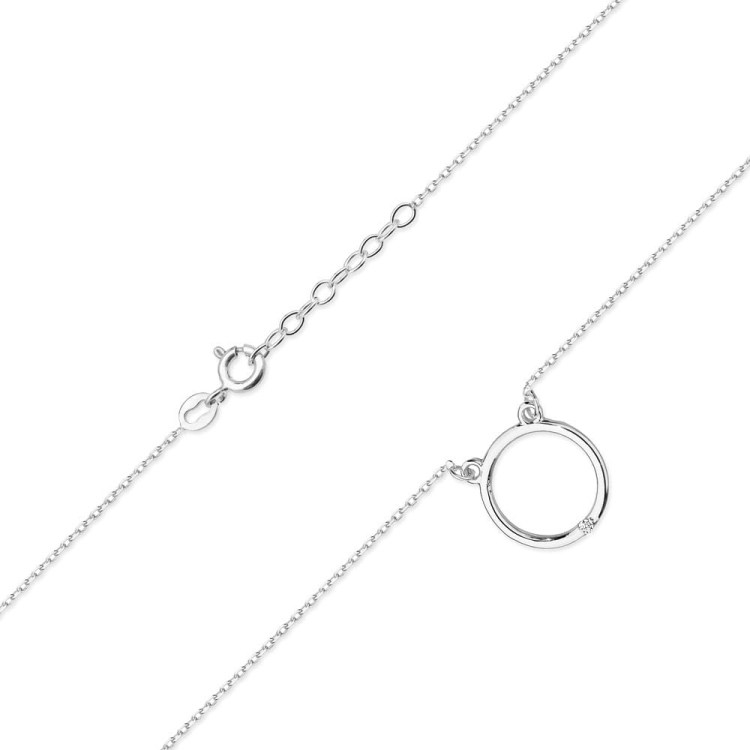 Naszyjnik z białego złota z diamentem 0,01ct The Diamonds