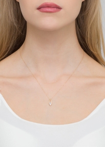 Naszyjnik z żółtego złota z szafirem i diamentami 0,03ct The Diamonds
