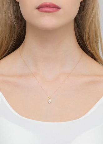 Przejdź do produktu Naszyjnik z żółtego złota z szafirem i diamentami 0,03ct The Diamonds