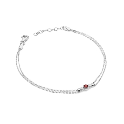 Bransoletka z białego złota 585 z rubinem i diamentami 0,029ct The Diamonds