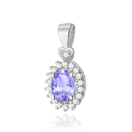 Przejdź do produktu Zawieszka z białego złota 585 z tanzanitem i diamentami 0,095ct The Diamonds
