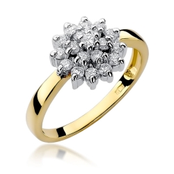 Pierścionek zaręczynowy z żółtego złota z diamentami 0,40ct Fire Of Love
