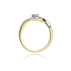 Pierścionek zaręczynowy z żółtego złota z brylantami 0,04ct Fire Of Love