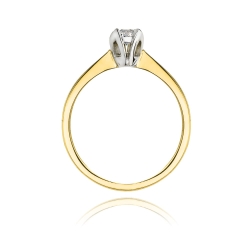 Pierścionek zaręczynowy z żółtego złota z brylantem 0,10ct Fire Of Love