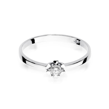 Przejdź do produktu Pierścionek zaręczynowy z białego złota z brylantem 0,10ct Fire Of Love