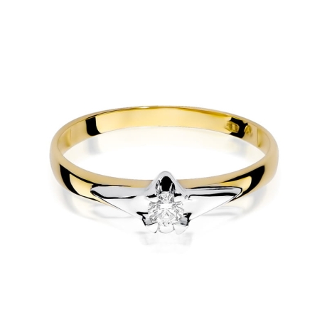 Przejdź do produktu Pierścionek zaręczynowy z żółtego złota z diamentem 0,10ct Fire Of Love 