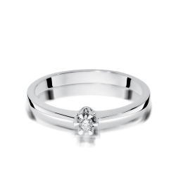 Pierścionek zaręczynowy z białego złota z brylantem 0,04ct Fire Of Love