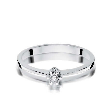 Przejdź do produktu Pierścionek zaręczynowy z białego złota z brylantem 0,04ct Fire Of Love