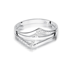 Pierścionek zaręczynowy z białego złota z brylantami 0,03ct Fire Of Love