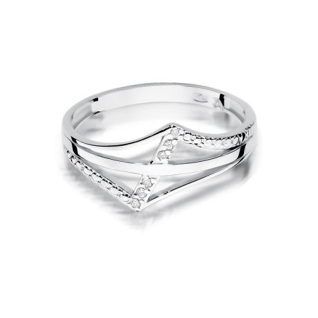 Przejdź do produktu Pierścionek zaręczynowy z białego złota z brylantami 0,03ct Fire Of Love 