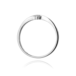 Pierścionek zaręczynowy z białego złota z brylantem 0,04ct Fire Of Love