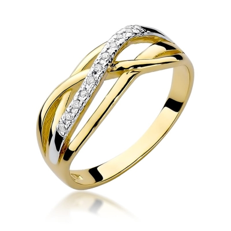 Przejdź do produktu Pierścionek zaręczynowy z żółtego złota z diamentami 0,10ct Fire Of Love 
