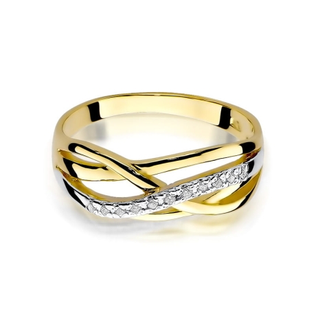 Przejdź do produktu Pierścionek zaręczynowy z żółtego złota z diamentami 0,10ct Fire Of Love 