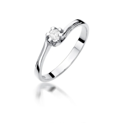 Pierścionek zaręczynowy z białego złota z diamentem 0,10ct Fire Of Love