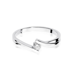 Pierścionek zaręczynowy z białego złota z diamentem 0,10ct Fire Of Love