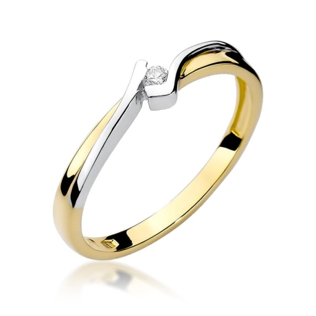 Przejdź do produktu Pierścionek zaręczynowy z żółtego złota z diamentem 0,04ct Fire Of Love 