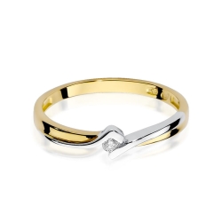 Pierścionek zaręczynowy z żółtego złota z diamentem 0,04ct Fire Of Love