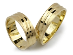 Obrączki ślubne z żółtego złota 333 płaskie 6mm Lovely L124-333