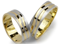 Obrączki ślubne z żółtego złota z rodowaniem 333 płaskie 6mm Lovely L124-333