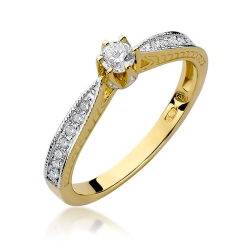 Pierścionek zaręczynowy z żółtego złota z diamentami 0,30ct Fire Of Love