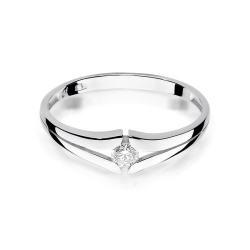 Pierścionek zaręczynowy z białego złota z diamentem 0,10ct Fire Of Love