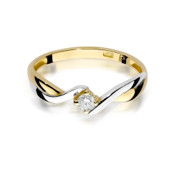 Pierścionek zaręczynowy z żółtego złota z diamentem 0,08ct Fire Of Love