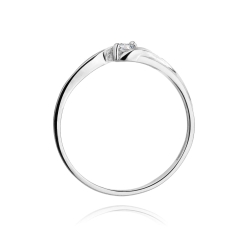 Pierścionek zaręczynowy z białego złota z diamentem 0,08ct Fire Of Love