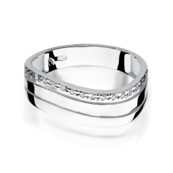 Pierścionek zaręczynowy z białego złota z brylantami 0,09ct Fire Of Love