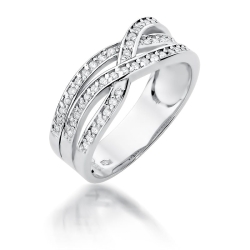 Pierścionek zaręczynowy z białego złota z diamentami 0,27ct Fire Of Love