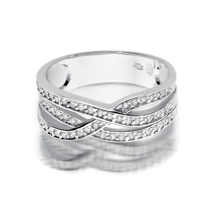 Pierścionek zaręczynowy z białego złota z diamentami 0,27ct Fire Of Love