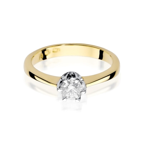 Przejdź do produktu Pierścionek zaręczynowy z żółtego złota z diamentem 0,30ct Fire Of Love 