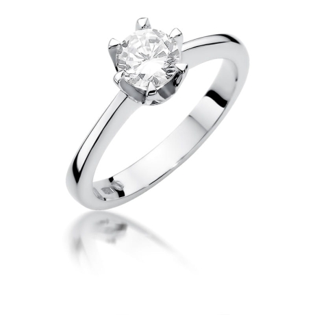 Przejdź do produktu Pierścionek zaręczynowy z białego złota z diamentem 0,50ct Fire Of Love 
