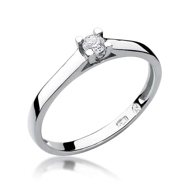 Pierścionek zaręczynowy z białego złota z diamentem 0,10ct Fire Of Love