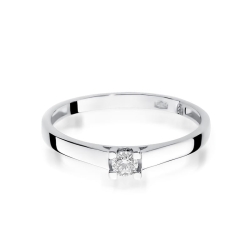 Pierścionek zaręczynowy z białego złota z diamentem 0,10ct Fire Of Love