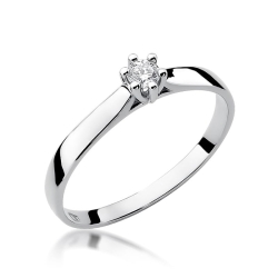 Pierścionek zaręczynowy z białego złota z diamentem 0,10ct Fire Of Love