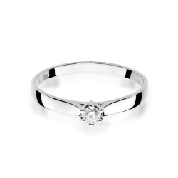 Pierścionek zaręczynowy z białego złota z diamentem 0,10ct Fire Of Love