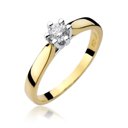 Pierścionek zaręczynowy z żółtego złota z diamentem 0,25ct Fire Of Love