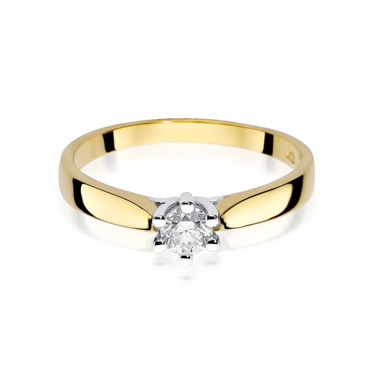 Pierścionek zaręczynowy z żółtego złota z diamentem 0,25ct Fire Of Love
