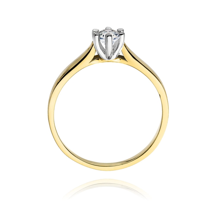 Pierścionek zaręczynowy z żółtego złota z diamentem 0,25ct Fire Of Love