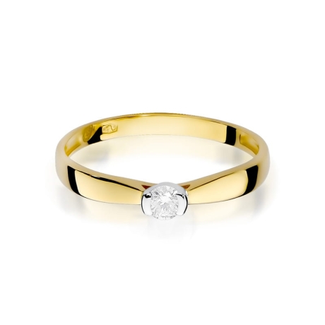 Przejdź do produktu Pierścionek zaręczynowy z żółtego złota z diamentem 0,08ct Fire Of Love