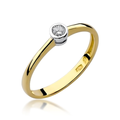 Przejdź do produktu Pierścionek zaręczynowy z żółtego złota z diamentem 0,08ct Fire Of Love